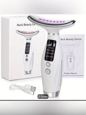 7 color LED lights Neck Beauty Device - White